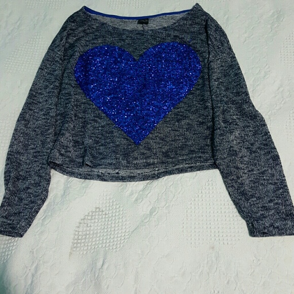 Tops - Sparkly Blue Heart Top